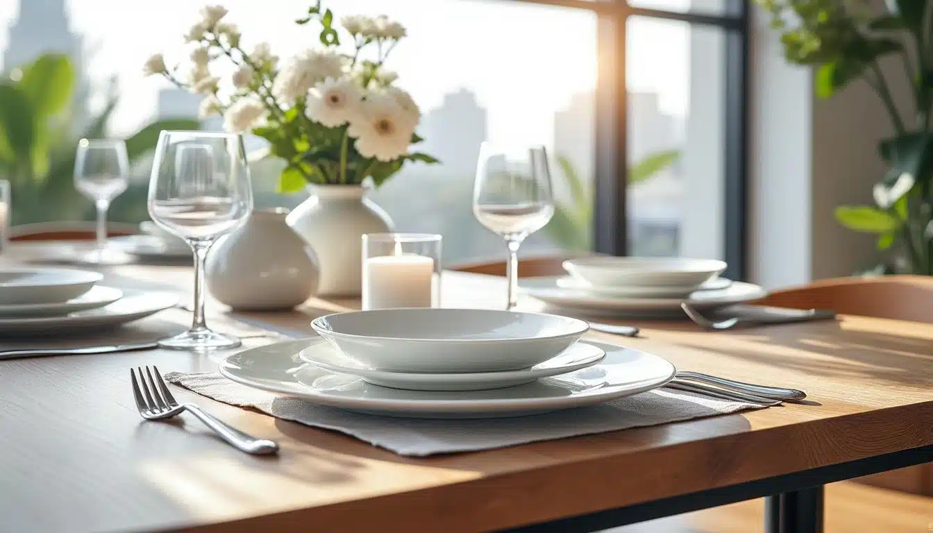 Odkryj nasz zestaw naczyń z drewna i stali nierdzewnej, łączący elegancję i nowoczesność, aby wzbogacić wystrój Twojego wnętrza. Idealny na posiłki i specjalne okazje, ten zestaw nada Twojemu stołowi ciepły i wyrafinowany charakter. Przekształć swoje chwile w niezapomniane przeżycia.